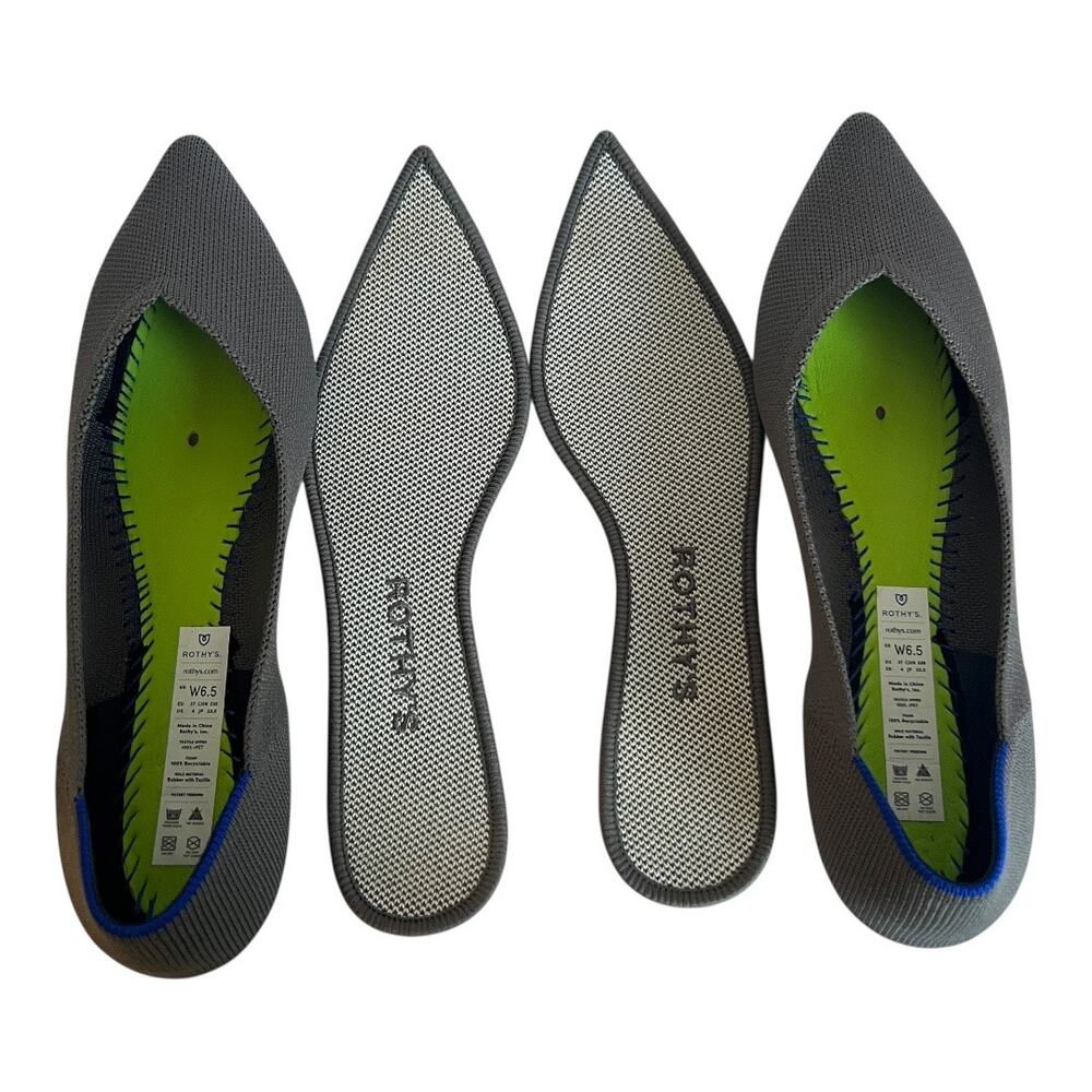 Rothy’s Point Toe Gray Ballet Slip On Flats Size 6.5 - Picture 11 of 11